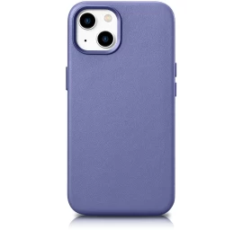 Dėklas Iš Natūralios Odos Iphone 14 Magsafe Case Odinis Dangtelis šviesiai Violetinės Spalvos