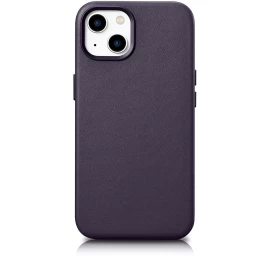 Dėklas Iš Natūralios Odos Iphone 14 Magsafe Dėklas Odinis Violetinis