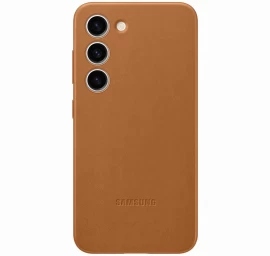 Dėklas Iš Natūralios Odos Samsung Galaxy S23 Leather Cover Camel