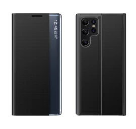 Dėklas samsung S24 Ultra Su Magnetiniu Atvartu New Sleep View Case Juodas