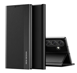 Dėklas Su Atlenkiamu Dangteliu Ir Stovu, Skirtas samsung Galaxy S25 Sleep Case Pro - Juodas