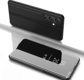 Dėklas Su Atlenkiamuoju Dangteliu, Skirtas samsung Galaxy S25+ Clear View Case - Juodas