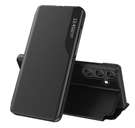 Dėklas Su Atvartu Ir Stovu, Skirtas samsung Galaxy S24 Fe Eco Leather View Case - Juodas