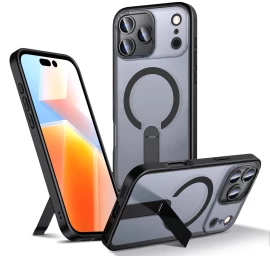 Dėklas Su Stovu iphone 17 Pro Max Hybrid Armor X Magsafe - Juodas