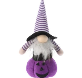 Dekoratyvinė Figūrėlė Ant Moliūgo 25cm Led Halloween Violetinė
