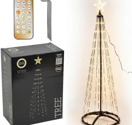 Dekoratyvinė Kalėdinė Eglutė 550led šiltai Balta 300cm Juoda