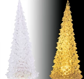Dekoratyvinė Kalėdinė Eglutė Skaidri Led šiltai Balta 27cm