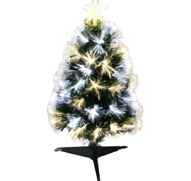 Dekoratyvinė Kalėdinė Eglutė šviesolaidinė šilta šaltai Balta 60 Cm