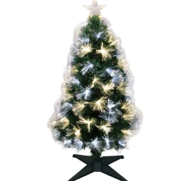 Dekoratyvinė Kalėdinė Eglutė šviesolaidinė šilta šaltai Balta 90 Cm