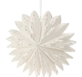 Dekoratyvinė žvaigždė „snigo Plokštelė“, Kabinama, Popierinė, 50 Cm, Balta