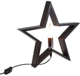 Dekoratyvinė žvaigždė Su Led Apšvietimu 35cm Juoda