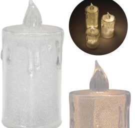 Dekoratyvinė žvakė 10,5 Cm Skaidri šilta Balta 1 Led