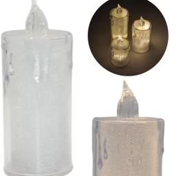 Dekoratyvinė žvakė 12,5 Cm Skaidri šilta Balta 1 Led