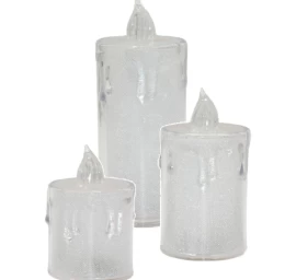Dekoratyvinė žvakė 3 Vnt. Skaidri šilta Balta 1 Led