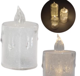 Dekoratyvinė žvakė 8 Cm Skaidri šiltos Baltos Spalvos 1 Led