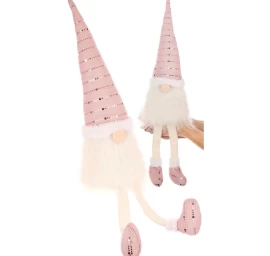 Dekoratyvinis Nykštukas Blizgantis Santa 23+14cm Rožinės Spalvos