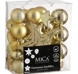 Dekoratyvinis Plastikinis Baubas Saugus 40 Vnt. Aukso žėručio