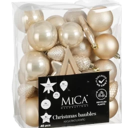 Dekoratyvinis Plastikinis Baubas Saugus 40 Vnt. Kreminis žėrutis