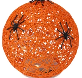 Dekoratyvinis Rutulys Vadovaujama Voras Lempa 15cm Helovinas Oranžinė