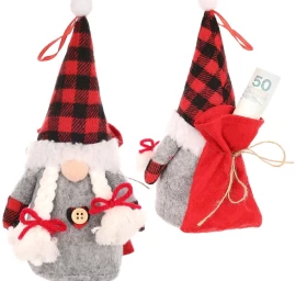 Dekoratyvinis Santa Claus Su Dovanų Maišeliu 20cm Mergaitė