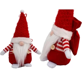 Dekoratyvinis Santa Clausas Su Dovanų Maišeliu 25cm Raudonas