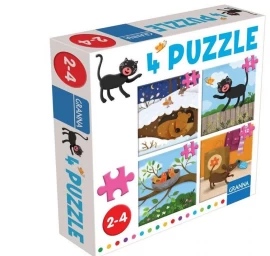 Dėlionė Su Katinu 4,6,9,12 Elementų Granna
