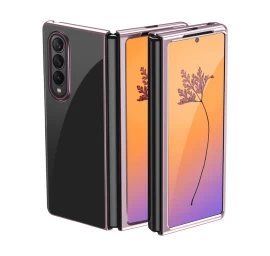 Dengiamasis Dėklas samsung Galaxy Z Fold 4 Dėklas Su Metaliniu Rausvu Rėmeliu