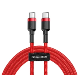 Didelio Galingumo Lankstus Kabelis Usb-c Pd 2.0 60w 20v 3a Qc3.0 2m Raudonas