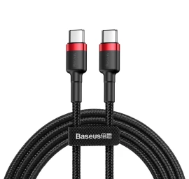 Didelio Galingumo Lankstus Kabelis Usb-c Pd Pd 2.0 60w 20v 3a Qc3.0 2m Juodas/raudonas
