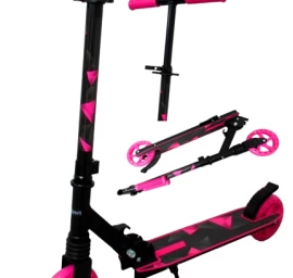 Didelis H10 Rožinis/juodas Sulankstomas Paspirtukas R-sport 145 Mm Ratais Iki 100 Kg