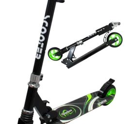 Didelis Motoroleris H7 Black &amp; Green Sulankstomais R-sport Ratais 145 Mm Iki 100 Kg