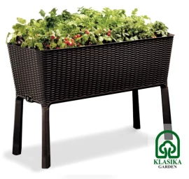 Didelis pakeltas vazonas balkonams su vandens lygio indikatoriumiKeter Easy grow rudas, K230297 Didelis pakeltas vazonas balkonams su vandens lygio indikatoriumiKeter Easy grow rudas, K230297