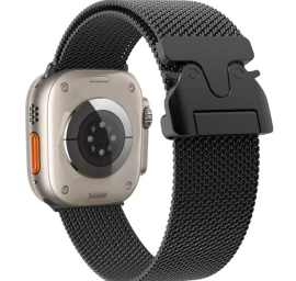Dirželio Apyrankė Titanium Milanese Loop, Skirta Apple Watch 42/44/45/46/49 Mm - Juoda