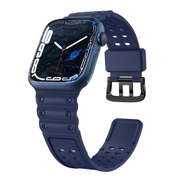 Dirželis Triguba Apsauga Apple Watch Se, 9, 8, 7, 6, 5, 4, 3, 2, 1 (41, 40, 38 Mm) Apyrankės Juosta Tamsiai Mėlyna Dirželis Triguba Apsauga Apple Watch Se, 9, 8, 7, 6, 5, 4, 3, 2, 1 (41, 40, 38 Mm) Apyrankės Juosta Tamsiai Mėlyna