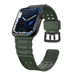 Dirželis Triguba Apsauga Apple Watch Se, 9, 8, 7, 6, 5, 4, 3, 2, 1 (41, 40, 38 Mm) Apyrankės Juosta žalia