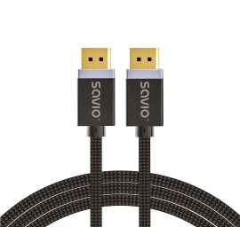 DisplayPort cable 2 m Black SAVIO CL-166
