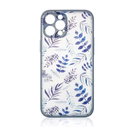 Dizaino Dėklas iphone 12 Pro Max Tamsiai Mėlynas Gėlių Dėklas
