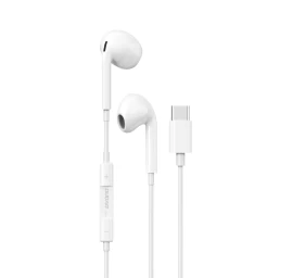 dudao Ausinės į Ausis Su C Tipo Usb Jungtimi, Baltos Spalvos (x14prot)
