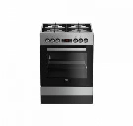 Dujinė 60 cm pločio viryklė BEKO FSM62332DX su elektrine orkaite
