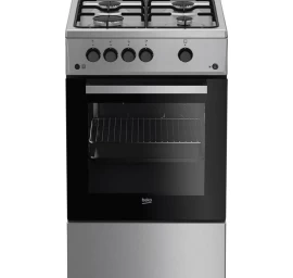 Dujinė viryklė su dijine orkaite 50 cm pločio BEKO FSG52020FX, ner. pl. spalvos