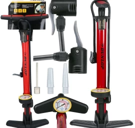 Dunlop 230 Psi (16 Barų) Dviračių Siurblys Su Manometru Raudonas