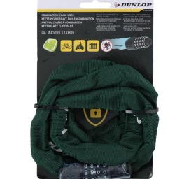 dunlop Dviračio Grandinė Su 120 Cm Ilgio Kombinuotu Užraktu - žalia