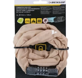 dunlop Dviračio Grandinė Su Kombinuotu Užraktu 120 Cm Ilgio - Smėlio Spalvos