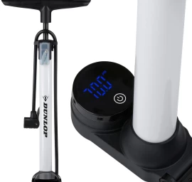 Dunlop Tyrimo Bike Pumpas 174psi (12bar) Su Elektroniniu Manometru Folding Basis
