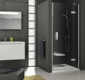 Dušo durys į nišą Ravak Smartline SMSD2-90 A, dešinė, blizgūs profiliai, skaidrus stiklas