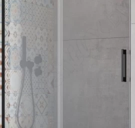 Dušo durys Radaway Idea Black DWJ 130L, juodas profilis, skaidrus stiklas 3870175401L