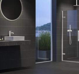 Dušo durys Ravak COSD1-90 baltas matinis+stiklas Transparent, X0VV70E00Z1