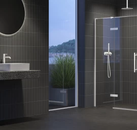 Dušo durys Ravak COSD2-120, baltas matinis+stiklas Transparent, X0VVGCE00Z1