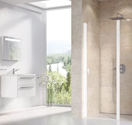 Dušo durys Ravak CSD2 100, balta matinė+stiklas Transparent, 0QVACE00Z1