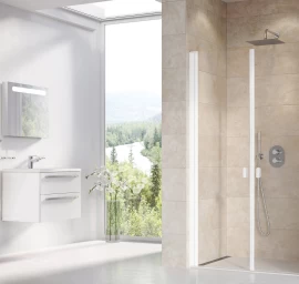 Dušo durys Ravak CSDL2 120, balta matinė+stiklas Transparent, 0QVGCE0LZ1